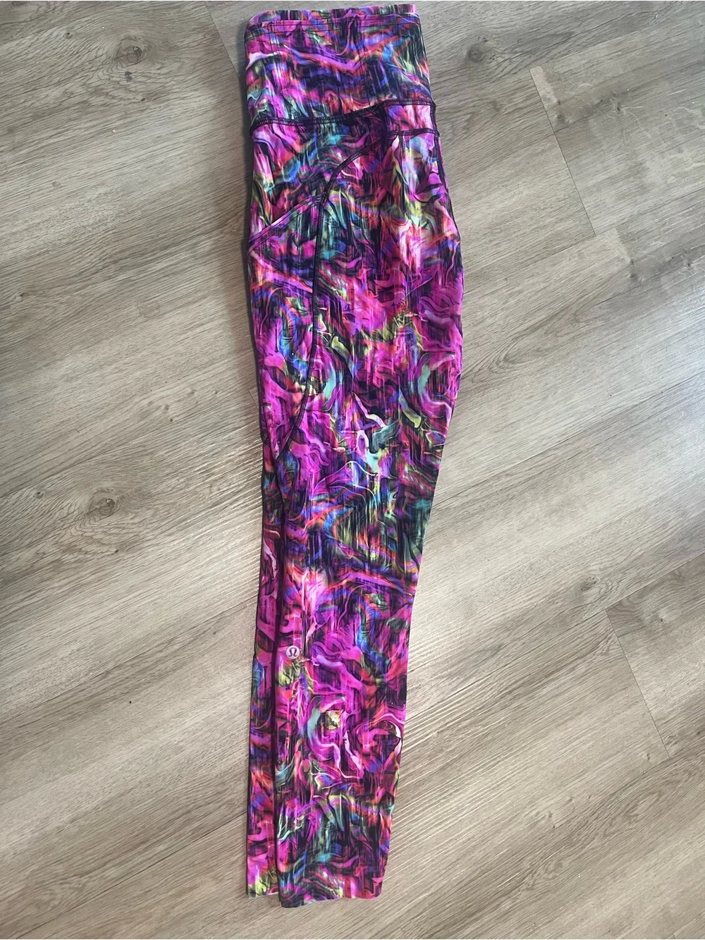 Vibrant Pink Abstract Print Women’s leggings workout
